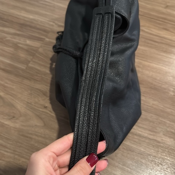 Rebecca Minkoff Isobel Black Pebbled Leather Hobo Handbag with Tassels - Picture 5 of 6